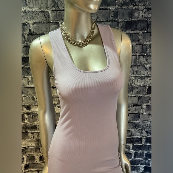 Pastel Lavender Purple Ribbed Bodycon Mini Dress - Picture 4 of 9